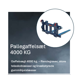 Pallegaffelsæt med S60 gravemaskinebeslag - rammebredde 120 cm